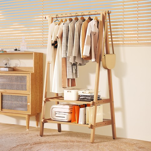 Foldable bamboo clothes rail - foldable,