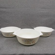 Set Of 3 Pyrex Blue Iris JAJ Vintage Flower Design Casserole Pots