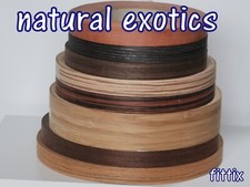 Iron on Edging Pre Glued Real Exotics Wood Veneer Edge Banding Tape 22, 40, 50mm