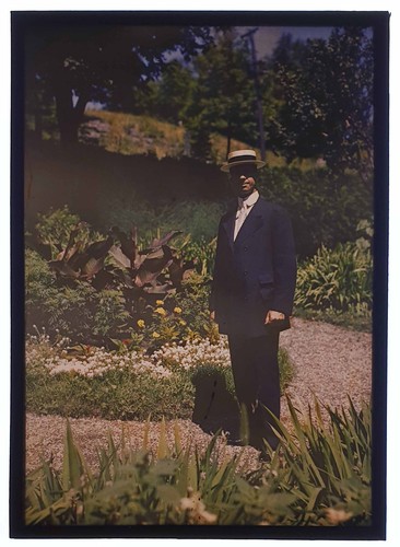 Autochrome photograph man with - autochrome,