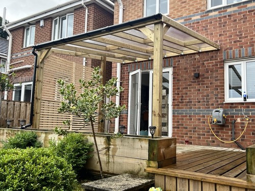 Wooden pergola lean too - lean,