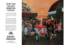 Vintage Massey Ferguson Tractor Team MF 65 & 35 Poster Brochure Picture Art A3