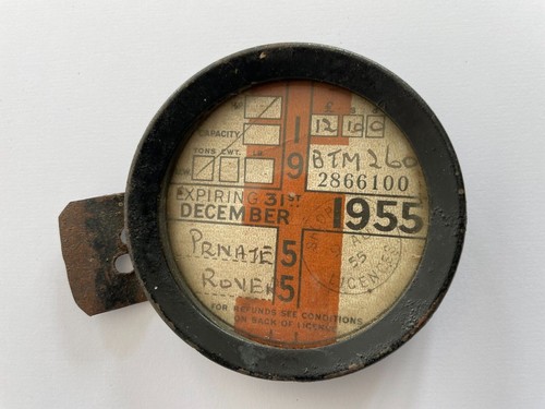 Vintage road tax disc and - vintage,