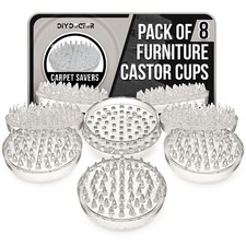 Furniture Castor Cups x8 Carpet Floor Protector Large Rubber Clear Caster Chair