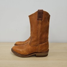 Chippewa Vintage Western Cowgirl Brown Leather Chunky Boots Size Uk 4.5 USA 6.5