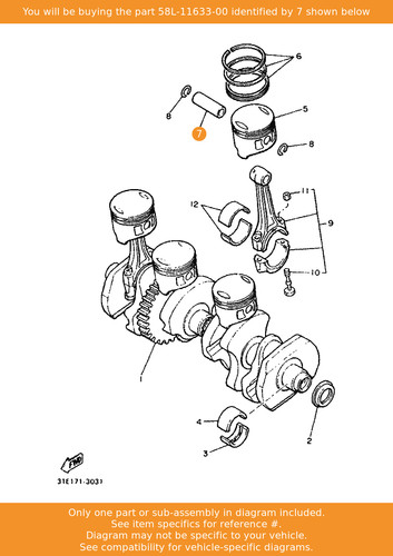 Yamaha pin piston - pin,,