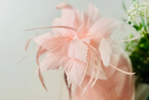 Women flower feather hair hat - flower,