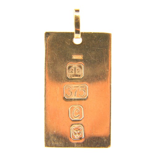 Vintage 9ct ingot pendant gold - ingot,