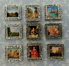 1:48th Scale Dolls house pictures paintings framed tudor venice landscape DH50