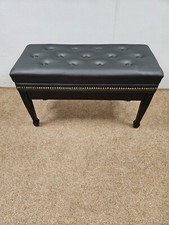 LITTLE & LAMPERT PIANOS DUET MUSIC STORAGE ADJUSTABLE PIANO STOOL BRASS STUDS