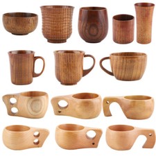 Wood Natural Handmade Tea Drinking Wood Mug Wooden Cup Drinkware Coffee Cup