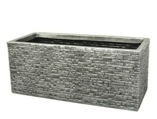 Strata Slate Lightweight Garden Planter Trough (1 Pack)