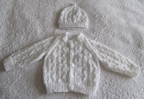 Hand knitted patterned