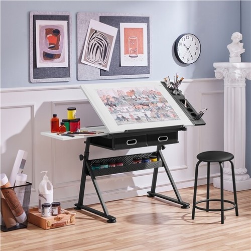 Height adjustable art - art, desk