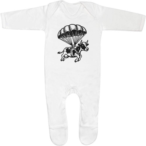 Parachute cow baby romper - cow',