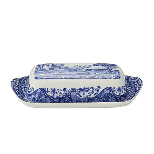 Spode blue italian butter dish - spode,
