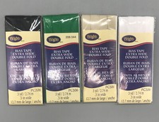 Lot of 4 Wrights Bias Tape Extra Wide Double Fold PC206 ~ 3yd x 0.5" NEW