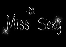 MISS Sexy Iron on Hen Night Slogan Crystal t shirt Transfer Birthday 70s 80s