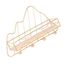 1pc Multi-purpose Iron Rack Bathroom Decorative Wall Shelf Kitchen Rack(Golden)
