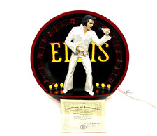 1995 ELVIS PRESLEY ON STAGE IN HAWAII LIGHTED COLLECTOR STATUE PLATE Bradford