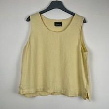 OSKA Linen Top Size IV UK 16-18 Yellow Tank Lagenlook Capsule Natural Minimalist