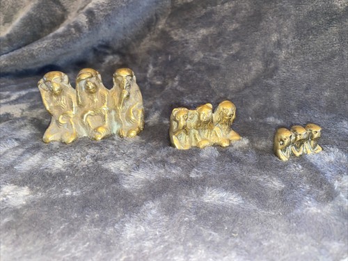 Vintage brass three wise - three,