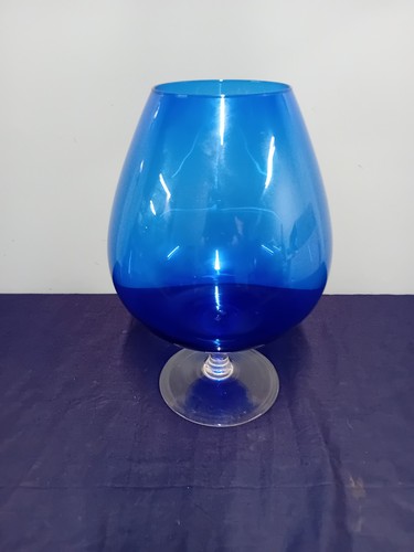 Blue large blown - blue, glass