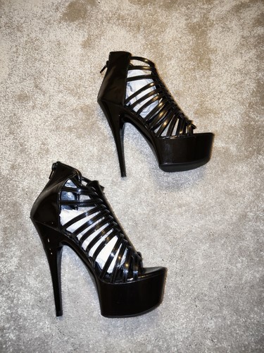 Black platform sandals 6inch - platform,
