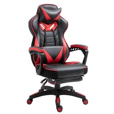 Vinsetto Reclining Gaming Chair with Footrest and Lumbar Support, Black and Red