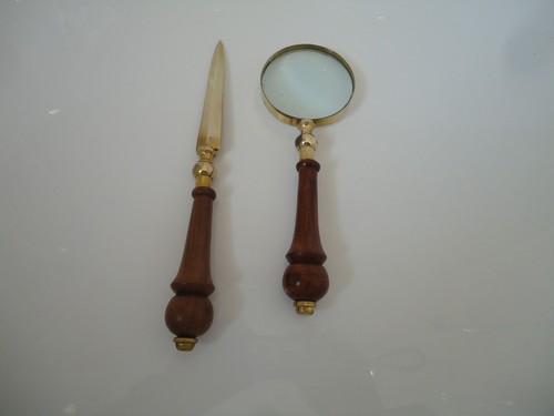 Brass magnifying glass - magnifying, and