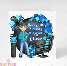 Boys Blue Gaming Birthday Card