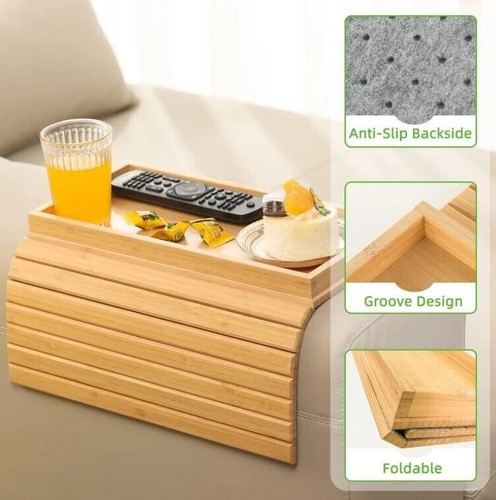 Arm rest organiser tray bamboo - arm,