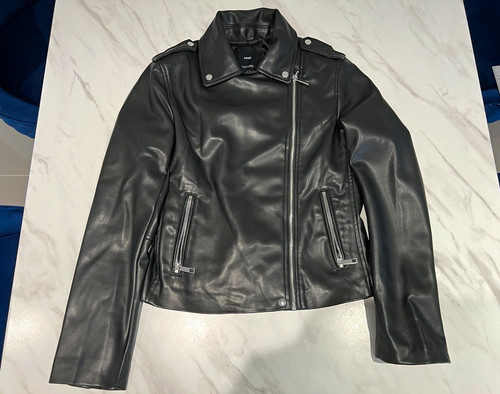 Mango mng black - faux, leather