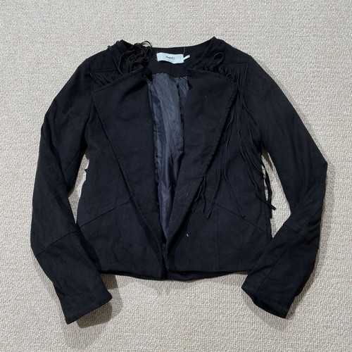 Moves faux suede fringe - suede, jacket