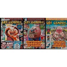 Lot of 3 albums "LES CRADOS" NEW AND COMPLETE French Garbage Pail Kids. ATLAS