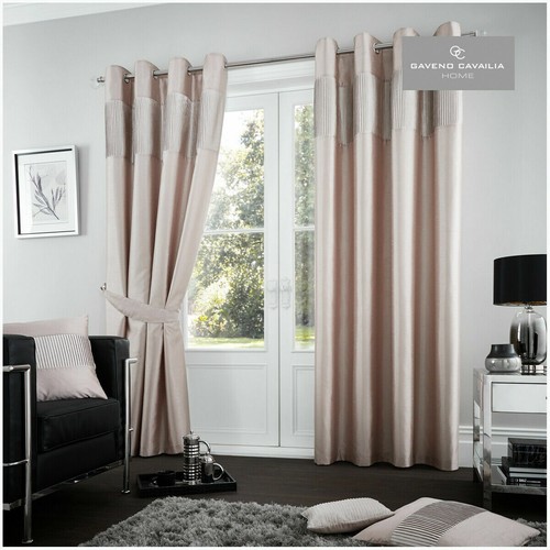 Faux silk eyelet curtains - silk,