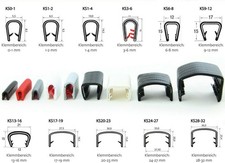 Edge protection rubber for sheets for material 0.5-32 mm flexible self-clamping KZ