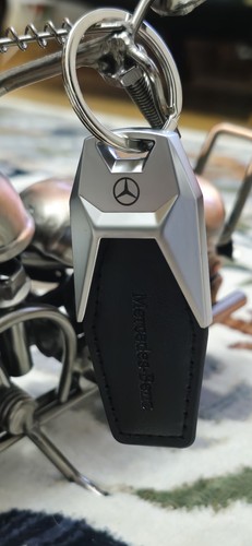 Mersedes benz keyring - benz, leather