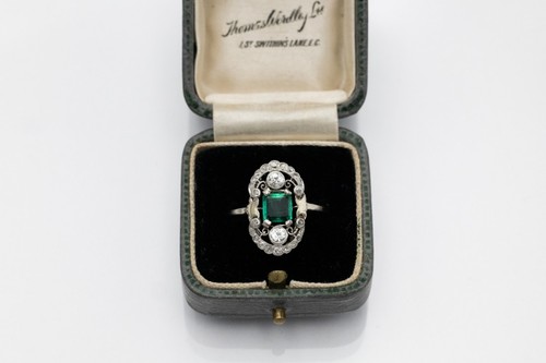 Art deco gold ring with - gold,