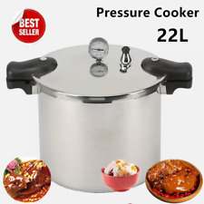 22L Large Pressure Canner Cooker Kitchen Cookware with Gauge Release Valve UK