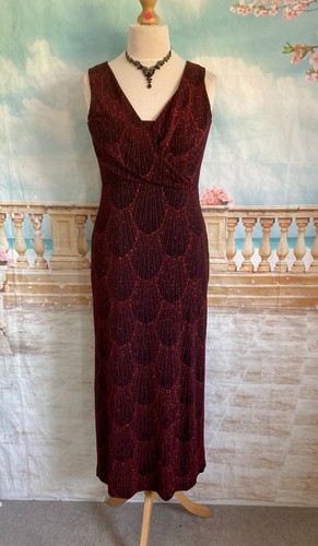 Black red maxi evening dress - black,