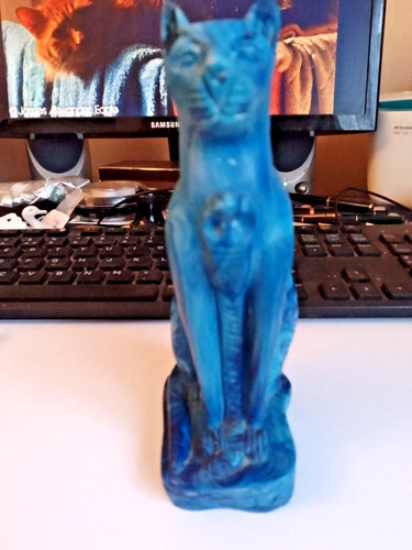 Antique blue egyptian bastet - antique,