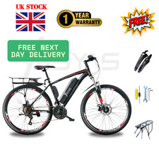 Yasyas E-Bike 26in Tyre Mountain Electric Bike 250W Motor 36V Battery E9 Black