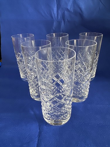 Cut crystal highball tumblers - cut,