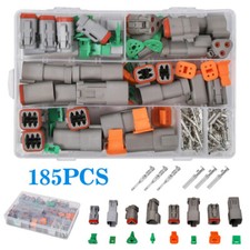 185pcs Deutsch DT series Waterproof Wire Connector Kit DT06-2/3/4/6S Sealed Plug