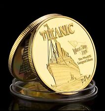 RMS Titanic White Star Line Challenge Commemorative Gold Coin 4cm