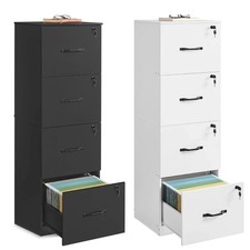Filing Cabinet With 4 Drawers, Lockable Cabinet, 127.5 Cm High, Vertical Office