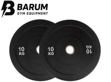 10KG X 2 Black Olympic Bumper Plates, Sold as Pairs, Other Sizes in Listings