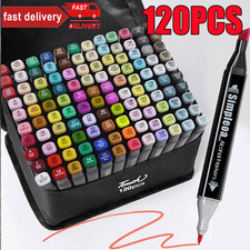120 Colours Dual Tip Twin Marker Pen Set For Copic Drawing Artist Sketch GIFT UK