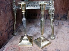 Pair of Tall Brass Candlesticks